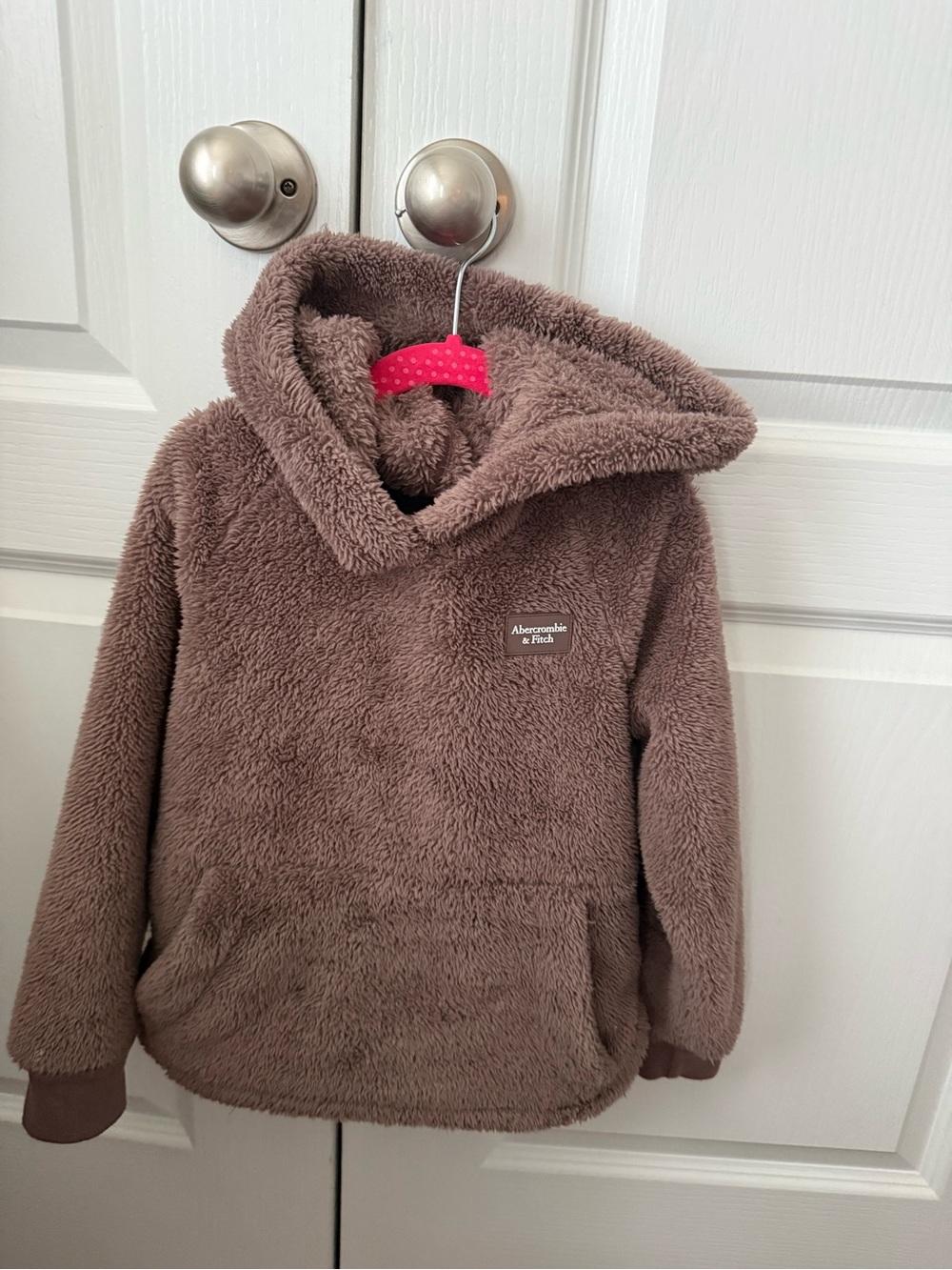 abercrombie kids Brown Sherpa Hooded Fleece Pullover